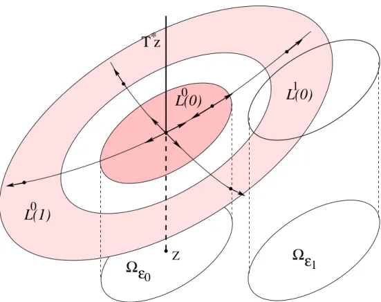 Figure 3.1. Sketch of the Lagrangian manifold L 0 η 1 (0) situated above Ω ǫ 0