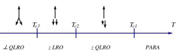 Figure 3.3: Sketch of zero-field diagram as obtained by symmetry analysis and Monte Carlo calculations.
