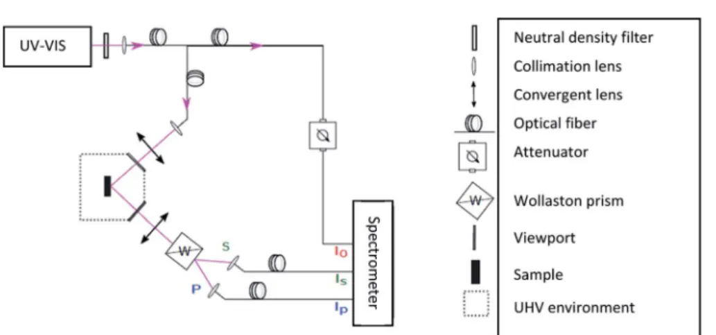 Fig. 1 Schematic representation of the SDRS setup. The optical ﬁ bers, viewports and lenses are made of fused silica.