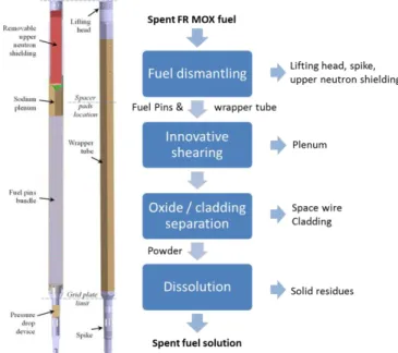 Fig. 1: New head-end operations in the case of FR ASTRID spent  fuel treatment 