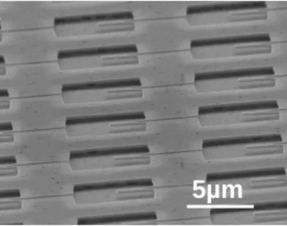 FIGURE 18.  SEM view of NEMS array manufactured in a  VLSI scheme 