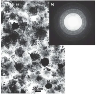 Figure 3.4 – Structure polycristal- polycristal-line de l’échantillon p-Si 620˚C mise en évidence par MET  convention-nelle et diffraction électronique