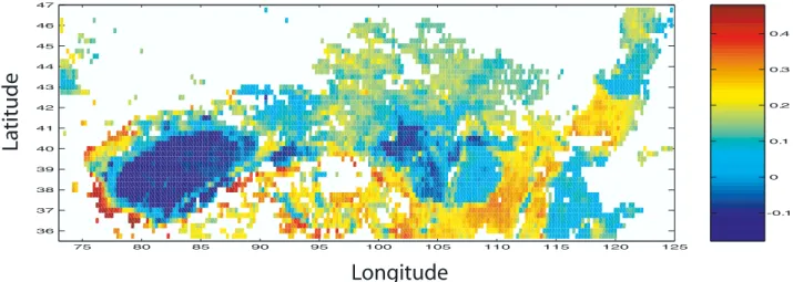 Figure 5. Map of the logarithm of the aerodynamic roughness length Z 0 with a spatial resolution of