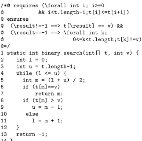 Figure 10: The Binary Search Program.
