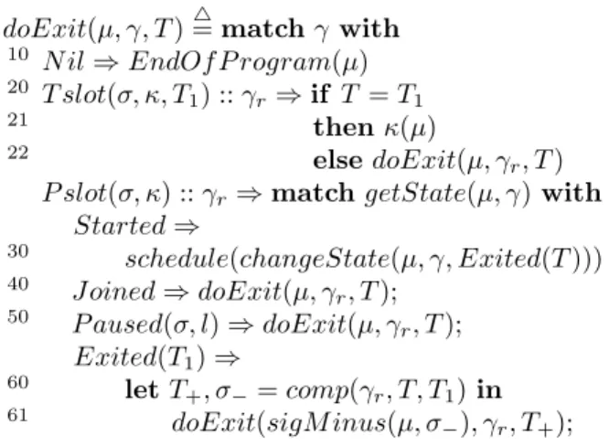 Figure 4: Synchronization with an exit