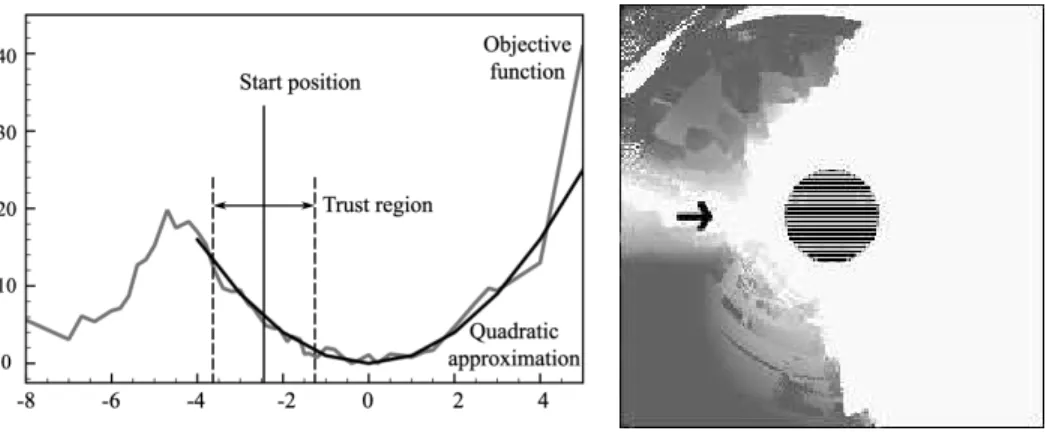 Fig. 4. NEWUOA evaluation. (left) NEWUOA method to find the minimum of a non-differentiable function