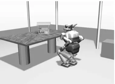 Fig. 1. Next-Best-View for a humanoid robot: finding the next posture to model an unknown object.