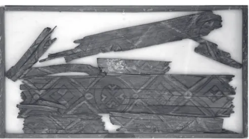 Fig. 12.10: Panneau de bois à décor peint d’époque midrāride, provenant des fouilles de la 