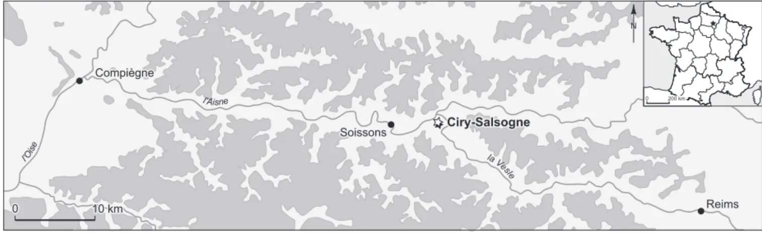 Fig. 14 — Localisation du site de Ciry-Salsogne « La Bouche a` Vesle » (Aisne).