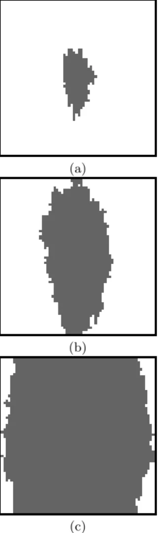 Figure 8: Comparison between growth curves on different rectangular grids and on a square grid with the equivalent anisotropy degree.