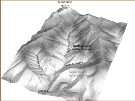 Figure 3 - Vue 3D du MNT de la Vallée Obscure.  (F. A LLIGNOL )