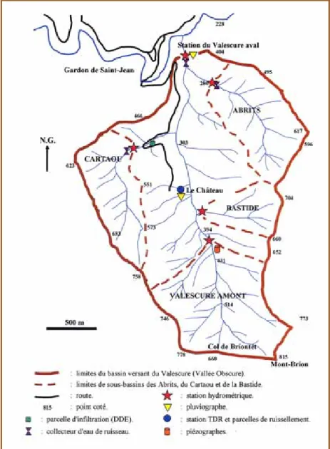 Figure 6 - Le dispositif de mesure de la Vallée Obscure. 