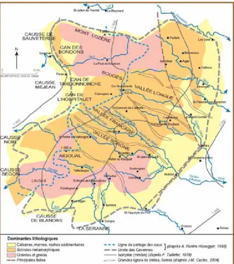 Figure 1 - Présentation des Cévennes.  (réalisation : G. S ILLÈRE )