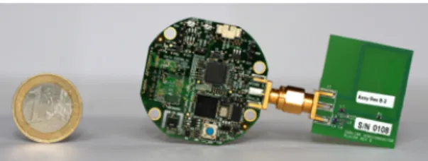 Figure 1. Picture of the ECRINS electronic board with its RF antenna used for the RoBIK project.