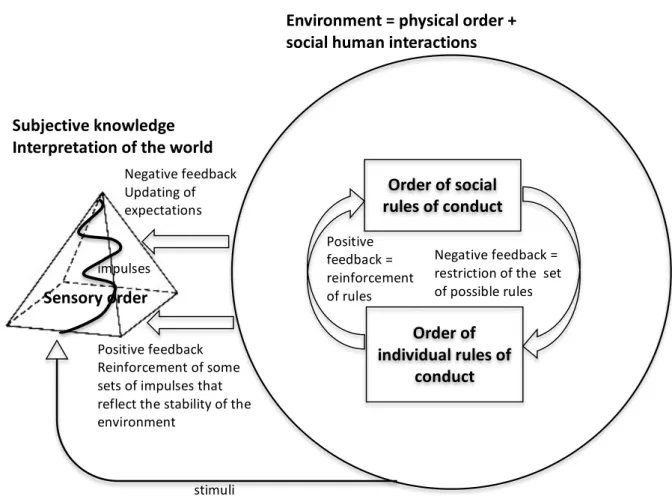 Figure 4. The interactions between the cognitive system and the system of rules of  conduct 