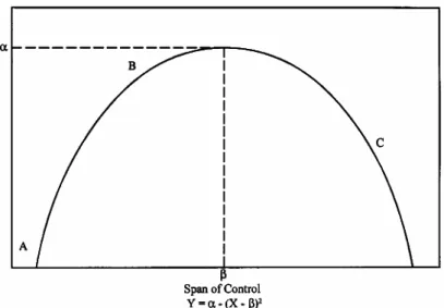 Figure 6. Span of Control and Outputs: The Theoretical Relationship  (source: Meier and Bolt, 2000, p