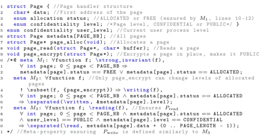 Fig. 1: Partial meta-specification of a confidentiality case study