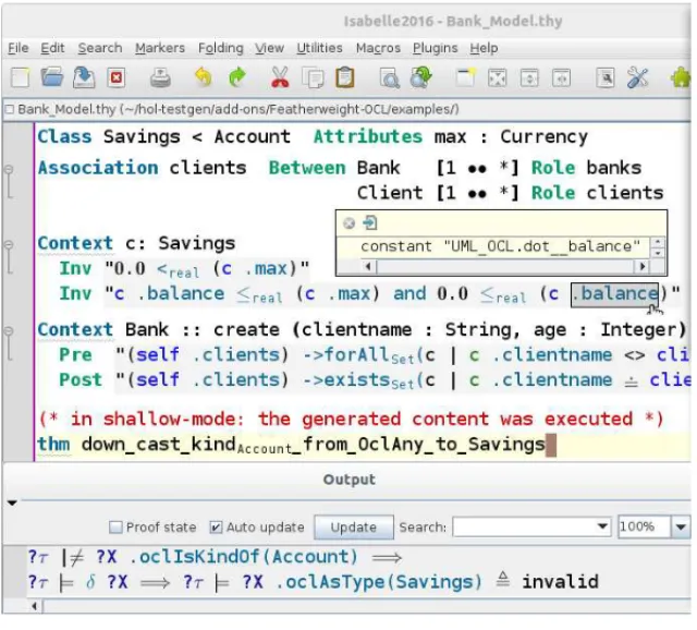 Figure 1. HOL-OCL user interface and shallow mode certificathion.