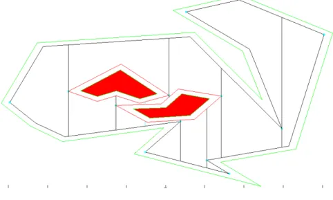 Figure 5 Decomposition of a region in trapezoidal-like cells. 