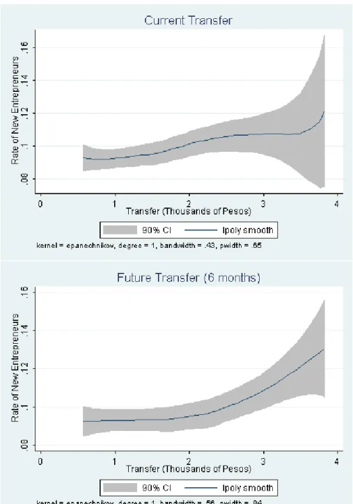 Figure 2: Current and Future Transfers: Non-parametric Estimates