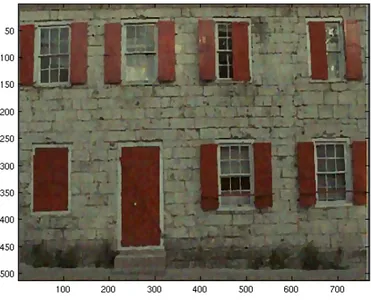 Figure 7: Restored image u c = T (u d ). CPU time about 15 mn, number of iterations 30 µ = 20.