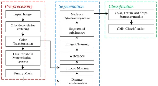 Figure 2.Block diagram of the proposed cells identification system  B.Color transformation 