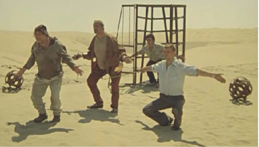 FIGURE 5 GREETING AN ETSILOP (POLICEMAN) AFTER PERFORMING IN A CAGE