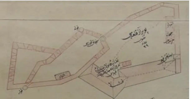 Figure  2.7.  Ottoman  Plan  of  Poyraz  Limanı  fortress:  “Poyraz  Kal‘ası”  (TSMA.  9444,  1838) 