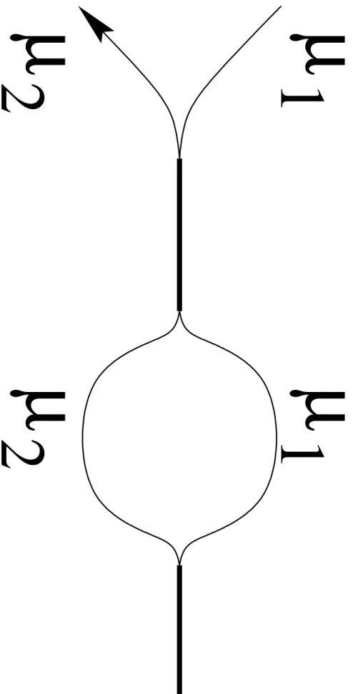 Fig. 2.6 – Chemins se croisant ` a contresens dans un graphe orient´ e sym´ etrique.