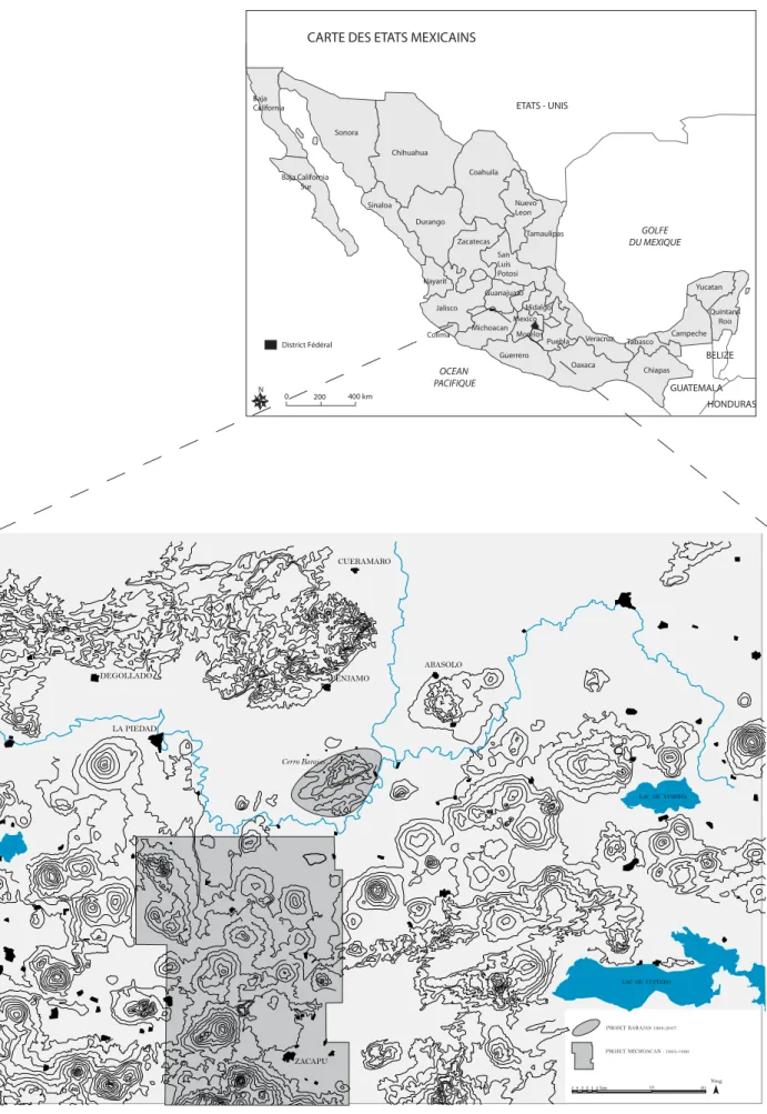 Fig. 163. Cartes de localisation de la zone d’étude (Carte générale de C. Stamm) (Carte topographique de S