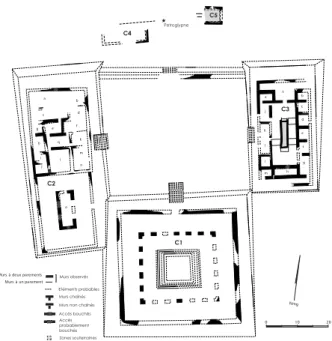 Fig. 192 : Plan du groupe C de Los Nogales et de la structure  NOG-C3’01, à l’est. (Plan de D