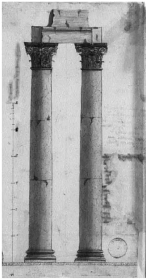 Fig. 19. Les deux colonnes du théâtre d’Arles non encore identifié comme tel.