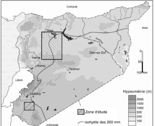 Figure 9 - Zones pour lesquelles les cartes d'attractivité ont été élaborées (d’après Geyer et al.,  2005) 