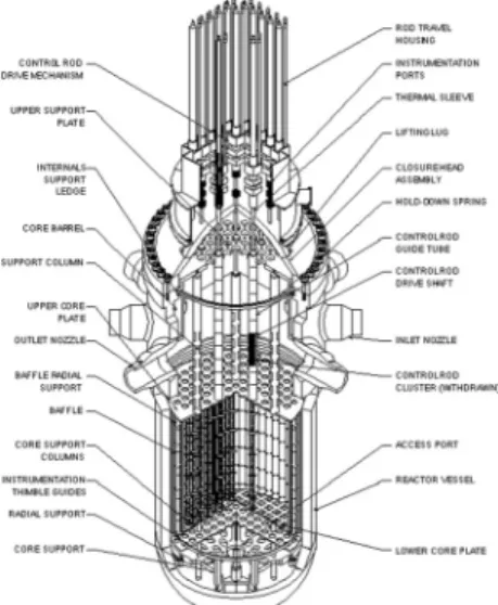 Figure 4: Sketch of the primary vessel of a 1300 MWe PWR [5] 