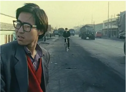 FIG. 8  :  Xiao Wu (Hong Weiwang) dans  Xiao  Wu,  Artisan  Pickpocket  (1997)  Voir  SCENE  3  :  https://www.dropbox.com/s/