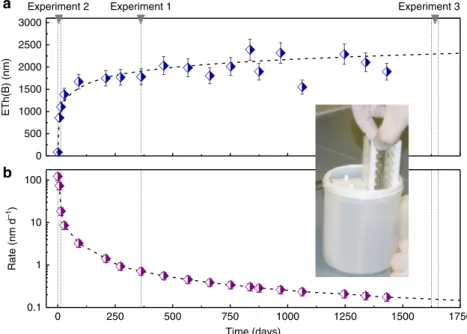 Fig. 1 Experiment from which pieces studied in experiment 1 and 3 were taken. This initial experiment was conducted in the so-called “ reference conditions ” (90 °C, pH 90 °C 7, 160 mg L −1 of Si and 6 g L −1 of K)