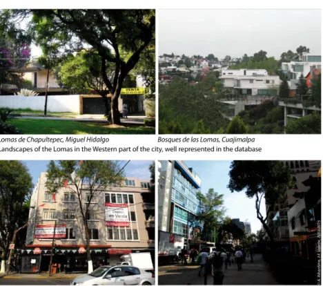 Figure 3. Urban Landscapes of residential areas well represented in the database