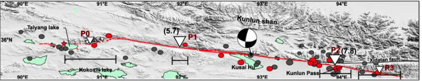 Figure 5. Push-up located along the Kokoxili rupture in P1, associated with the 5.7° change in rupture azimuth