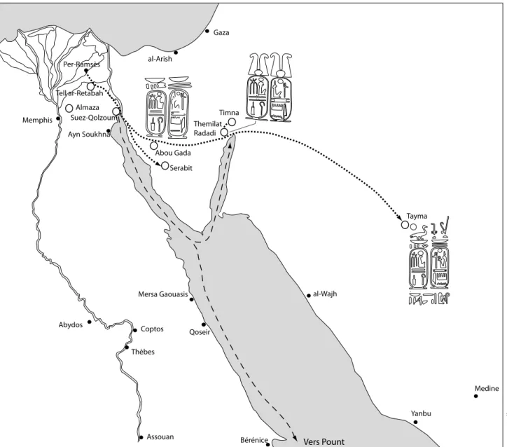 fig. 4.  Les routes méridionales de Ramsès III. D