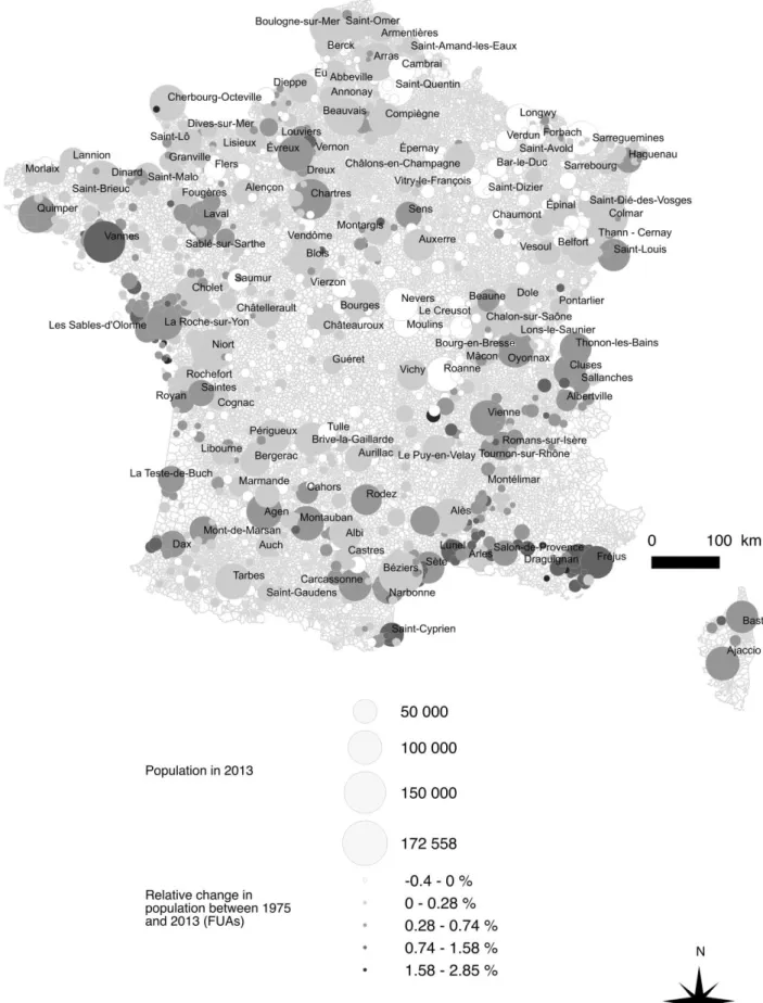 Figure 1.1: Population Growth in the 1,235 Functional Urban Areas under Study 
