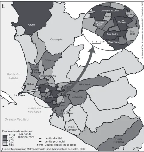 Figura 2 – Producción de residuos municipales per capita en Lima