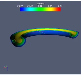 Fig. 5.9. Cut of the stacked toric magnetic surfaces.