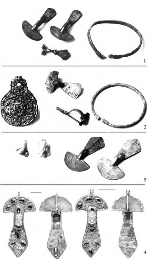 Figure 25.6  East Germanic artefacts from Italy: 1 – Sacca di Goito, grave 215;  