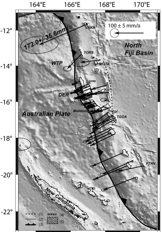 Figure 6. Horizontal interseismic GPS velocities for the VSZ in an Australia-fixed reference frame