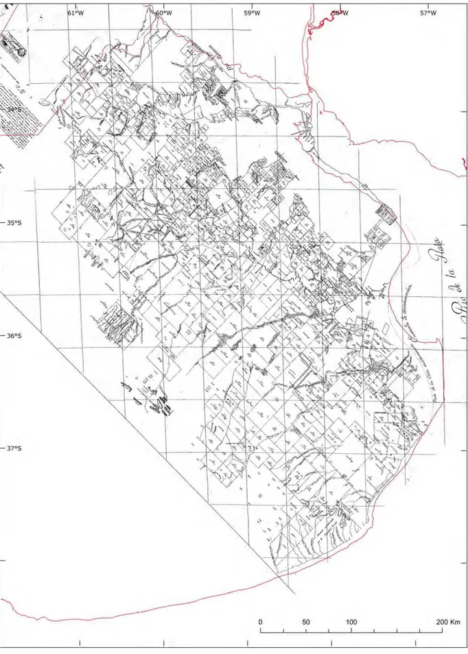 Figura 3. Registros Gráficos de la Provincia de Buenos Aires  de 1864 (arriba) y 1830 (abajo)