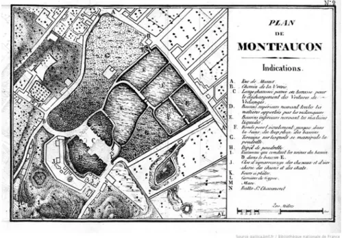 Fig. 2 Map of the voirie de Montfaucon in the beginning of the nineteenth century (Source: Perrot, M