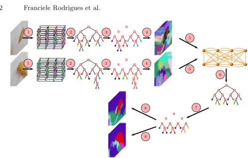 Fig. 1. Outline of our method: each video is transformed into a video graph (step 1);