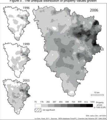Figure 5 . The unequal distribution of property values growth 