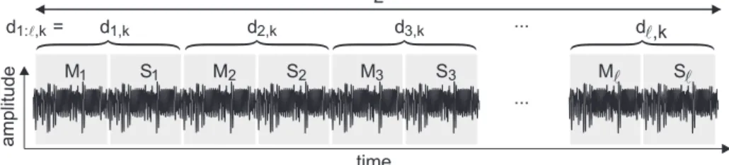 Fig. 1. Exponentiation trace and the segmentation in multiplications and squarings.