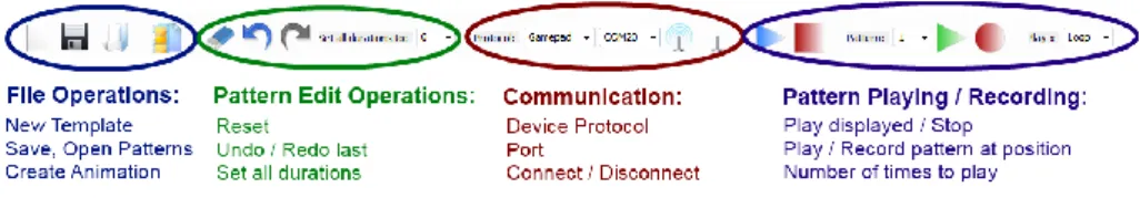 Fig. 5. Top bar menu of the graphical user interface 